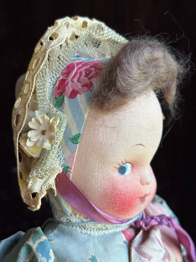 Lot of 3 Collectible Vintage European Cloth Face Mask Dolls