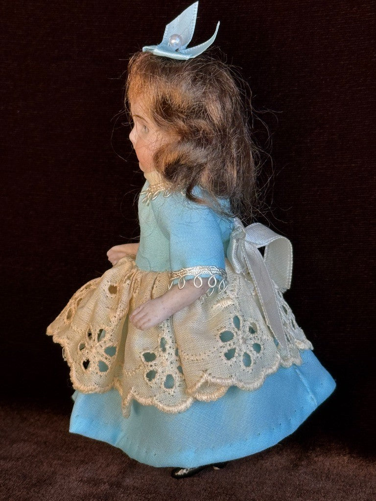 Antique German 4.5” Kestner All Bisque Mignonette Dollhouse Doll