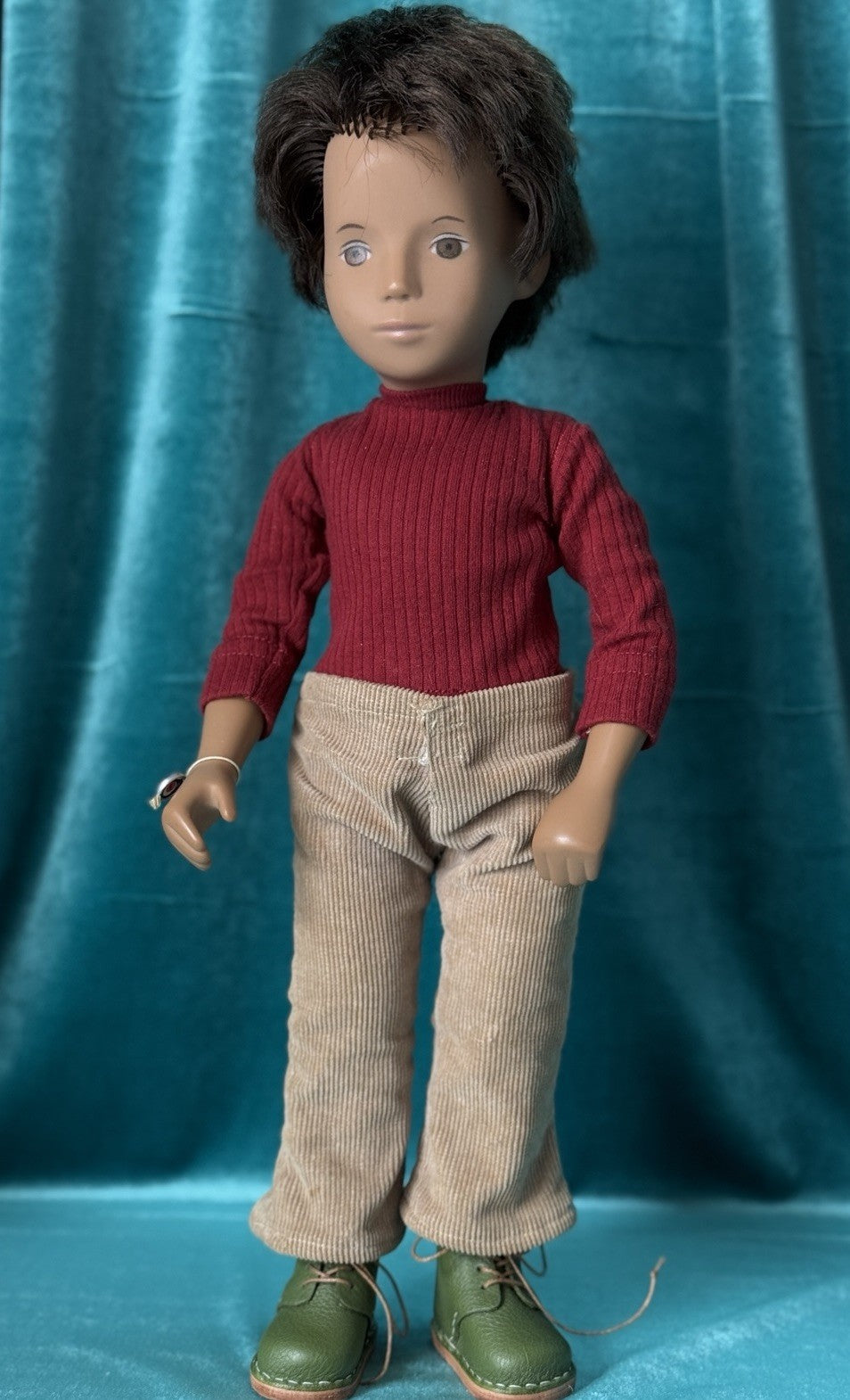 Collectible England Vinyl Brunette Gregor Boy Doll; Redressed