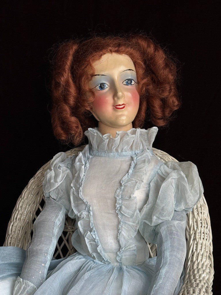 Rare Vintage American 28" Anita Novelty Co Composition Art Deco Boudoir Doll