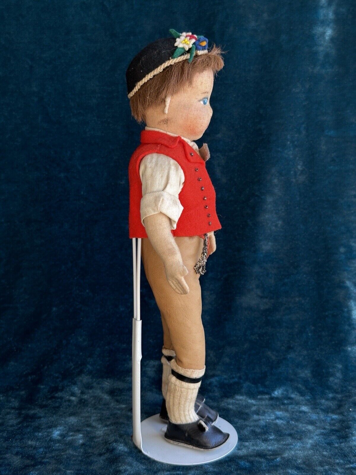 Unidentified Vintage 11” European Cloth Rag Boy Doll