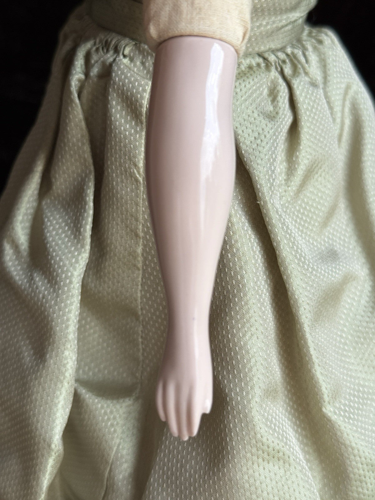Vintage 16.5” Emma Clear Fanny Elssler China Head Doll with Molded Bun