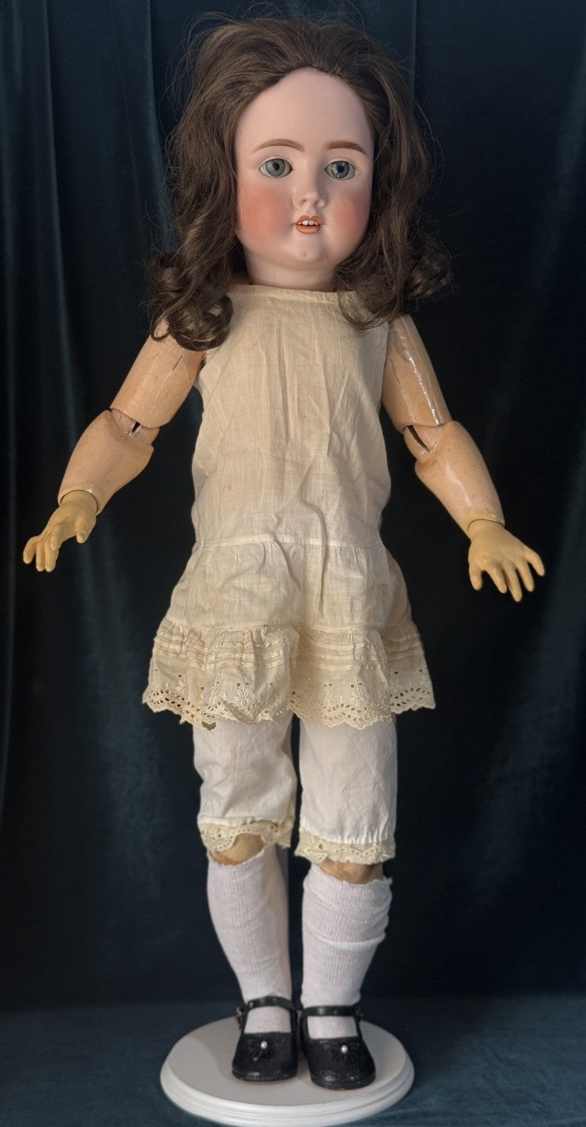 Antique German Kley Hahn Walkure 30” Doll Bisque Head Composition Body