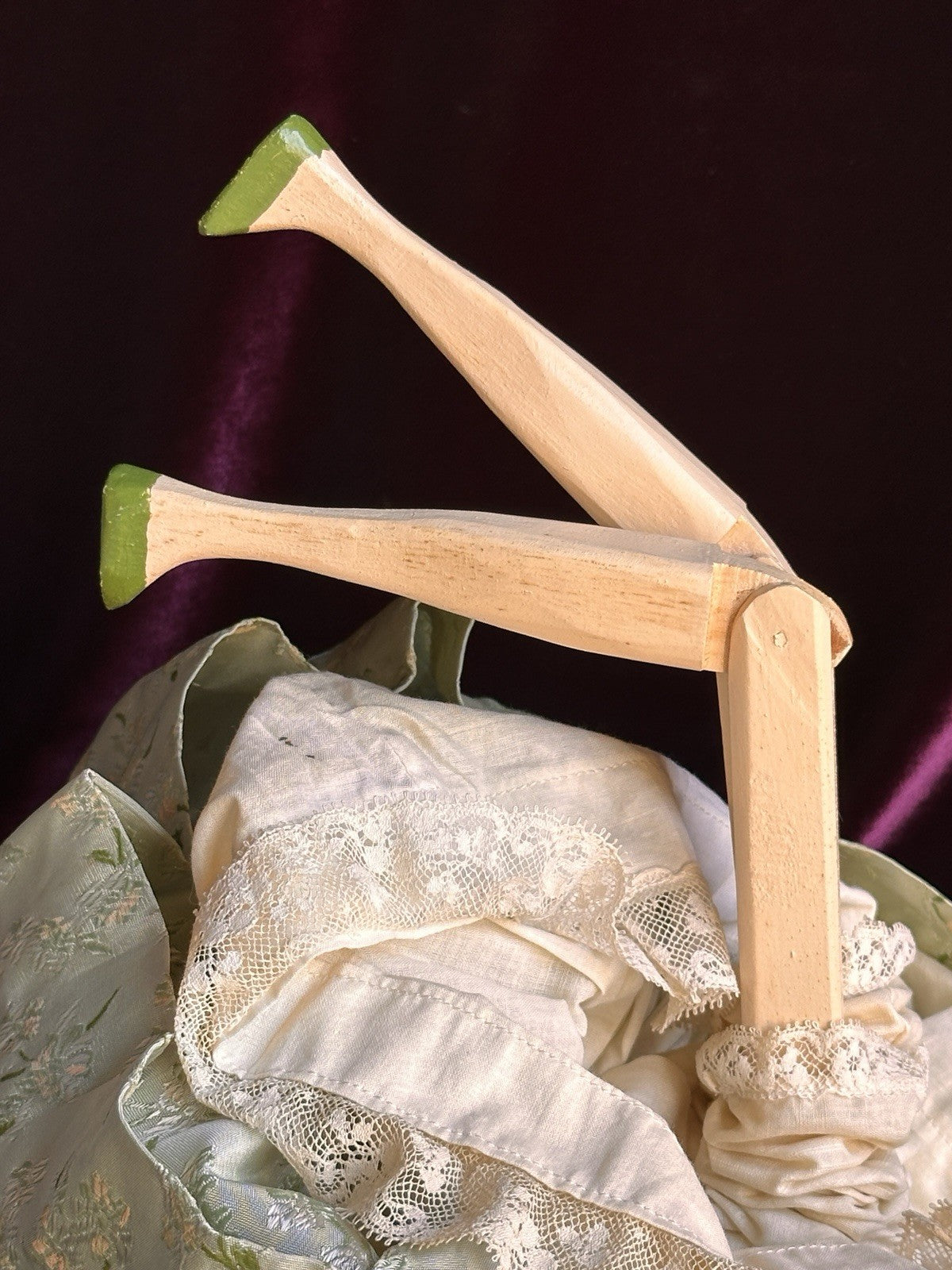 Hand-Carved 16.5” Peg-Jointed Grodnertal Style Wooden Reproduction Doll