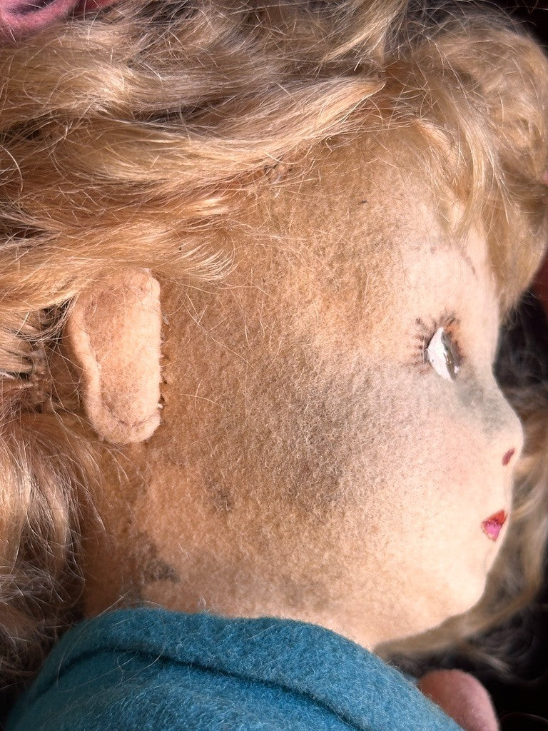 Vintage Italian 12” Lenci 111 Felt Cloth Character Girl Doll