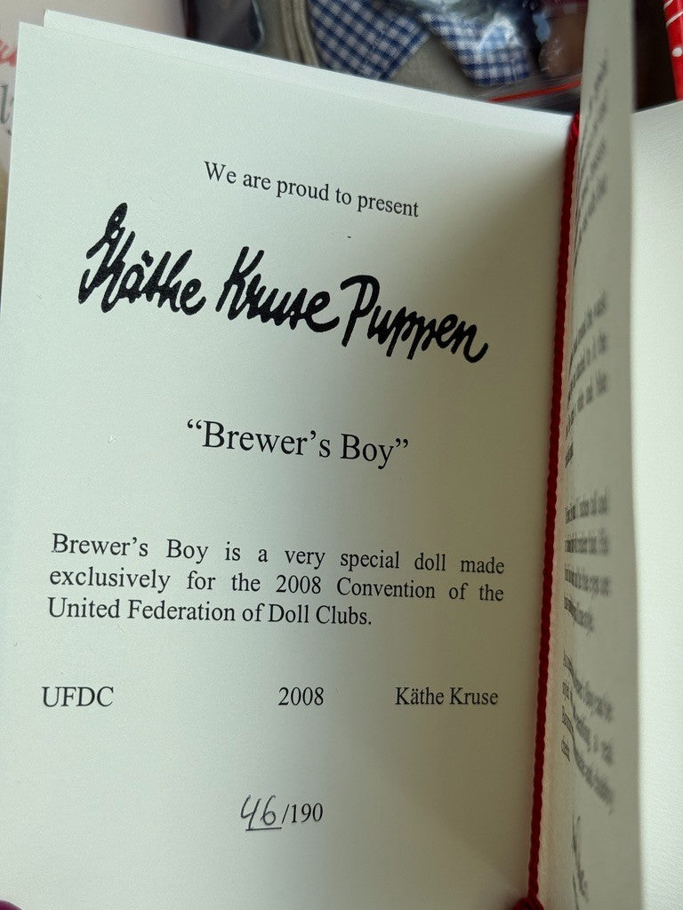 Collectible Kathe Kruse 11" UFDC When I Grow Up Brewer's Boy MIB LE 190