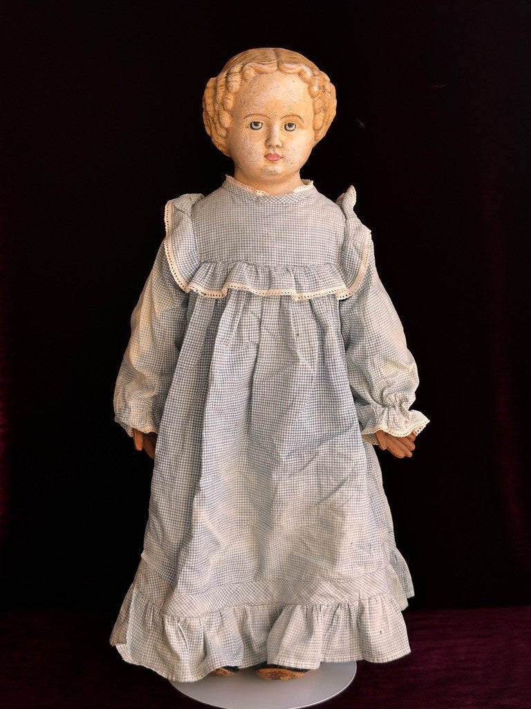 Antique German 24” Müller & Strassburger (?) Papier Mache Doll