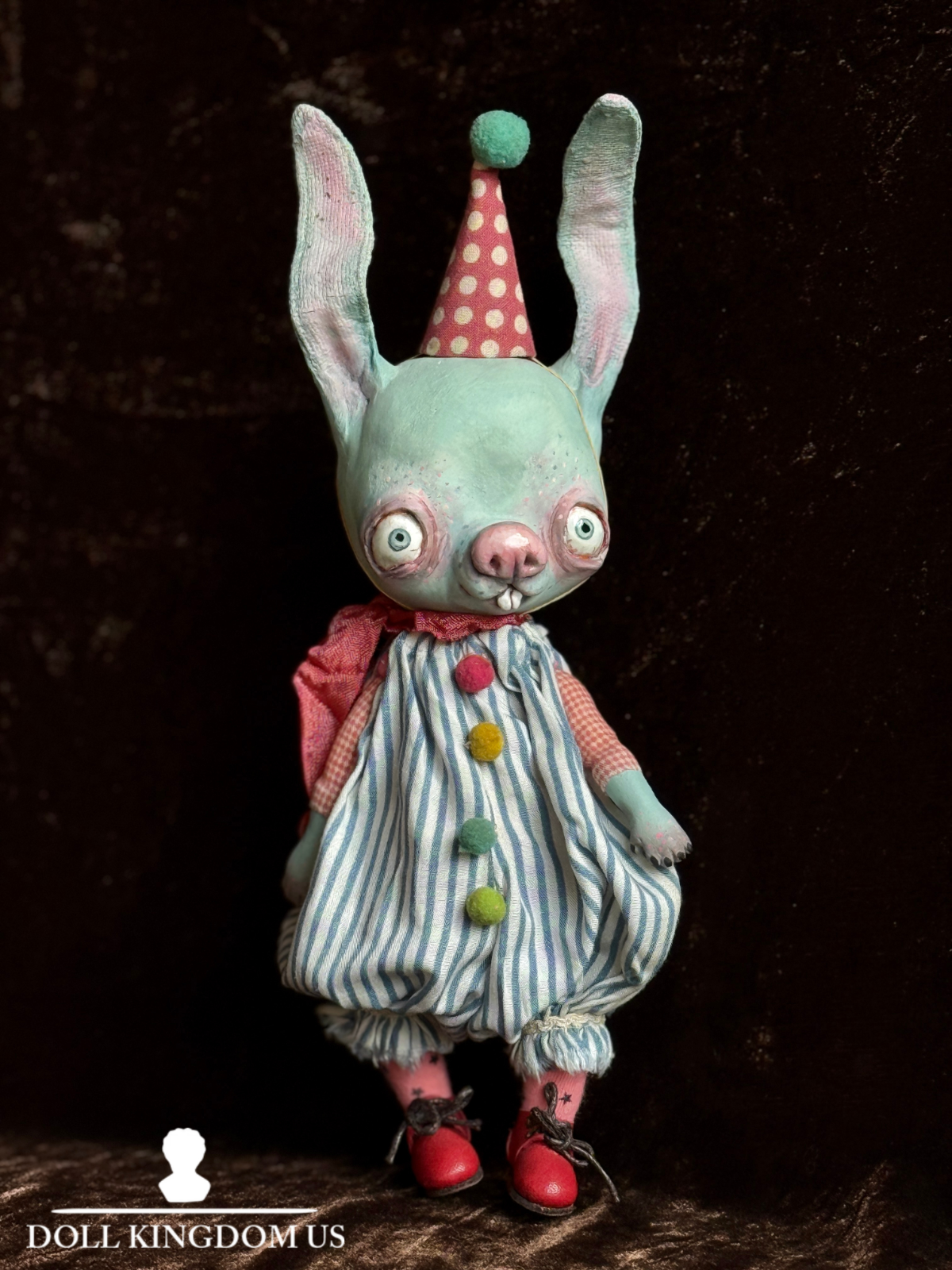 OOAK Russian Kardenchiki Artist Karina Burkatskaya 9.25" Bunny Monster Art Doll
