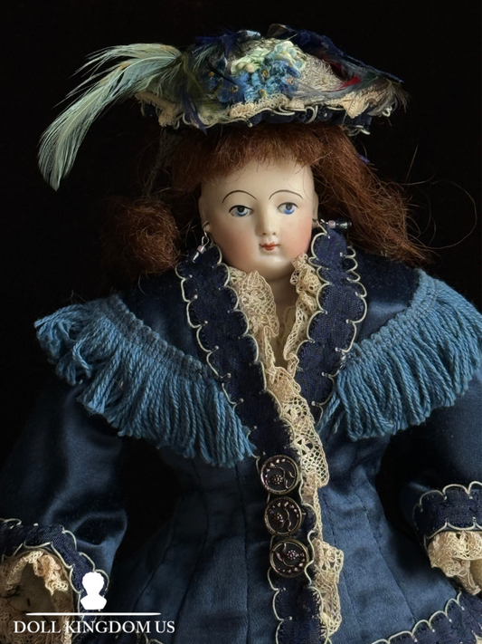 Rare Petite 12" Antique French François Gautier Bisque Head Fashion Doll