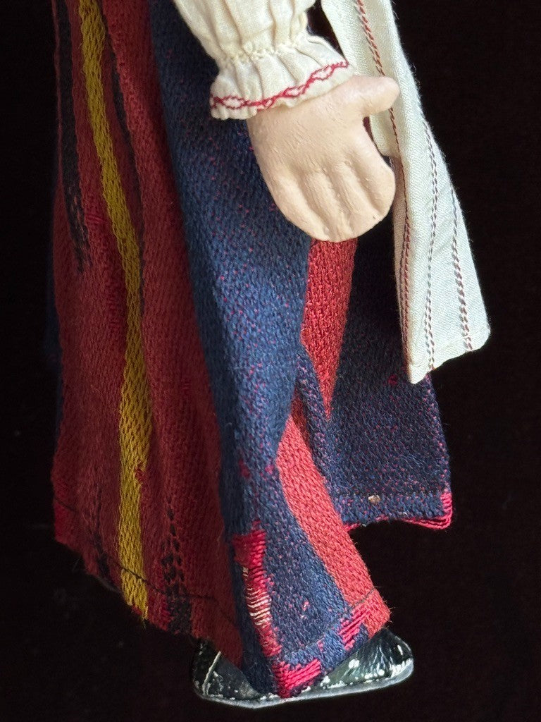 Unidentified Vintage 11.5" Oil Painted Cloth Character Doll