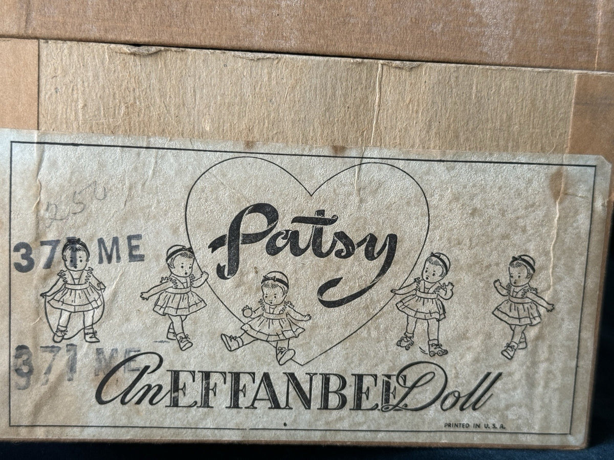 Original Box Vintage American 13” Patsy Composition Doll Tag