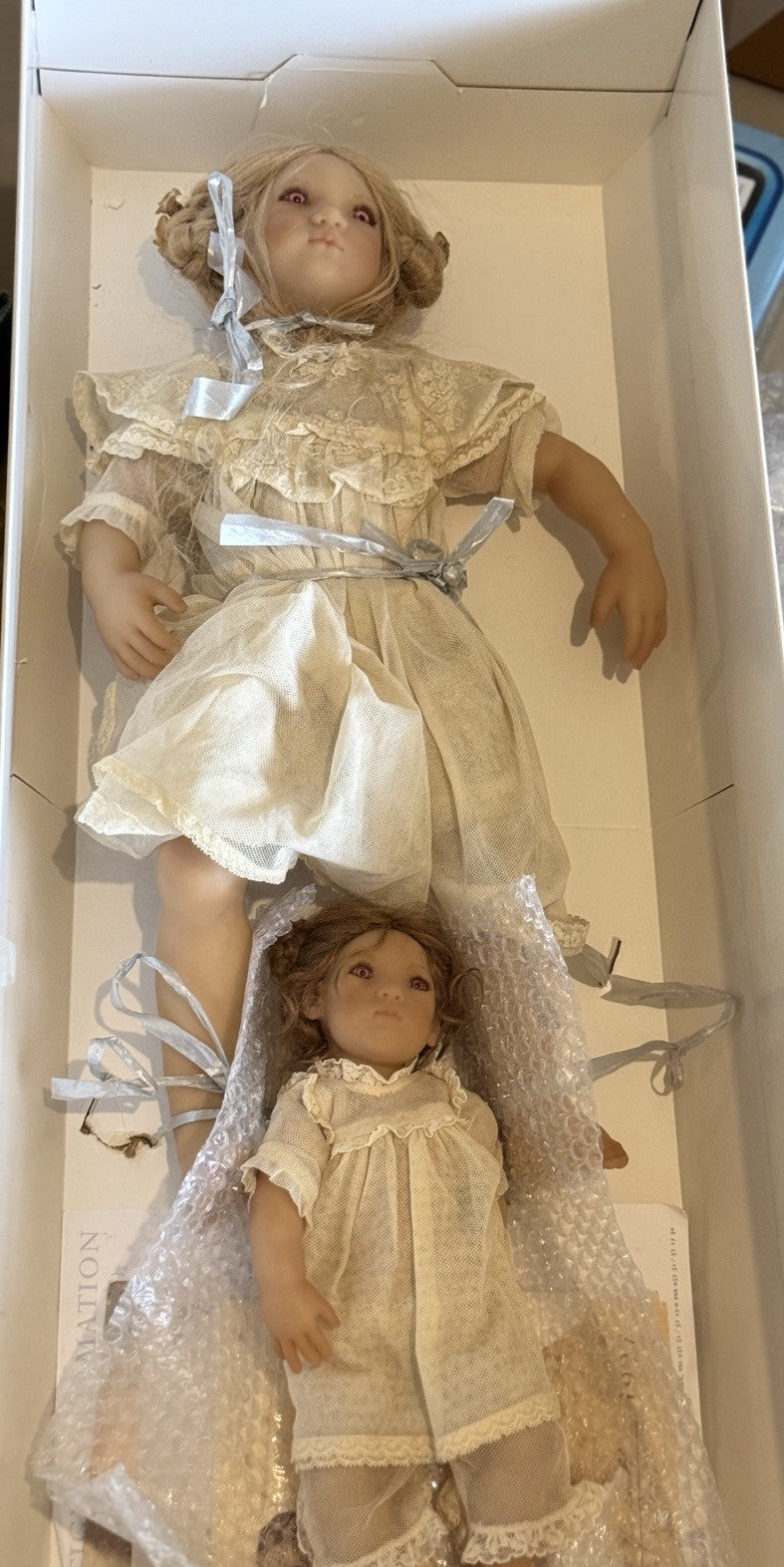MIB Vinyl Annette Himstedt 24” Doll “Freeke And Bibi” 1997 Box/COA/Tag