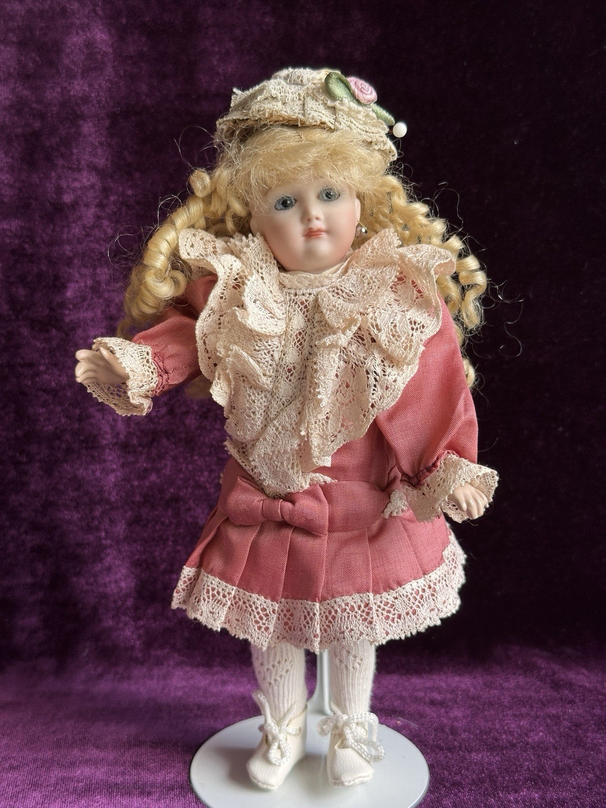 Porcelain Compo Petite 8” Reproduction of Antique French Andre Thuillier Doll