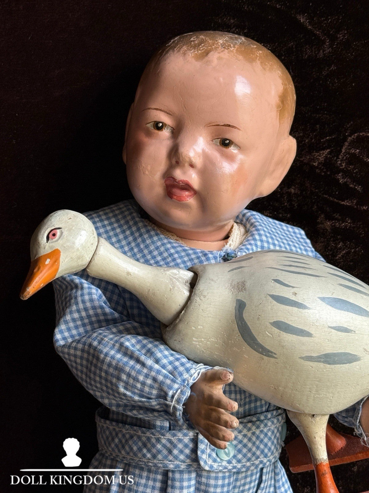 Rare Antique American 15” Schoenhut Tootsie Wootsie Wooden Jointed Boy Doll