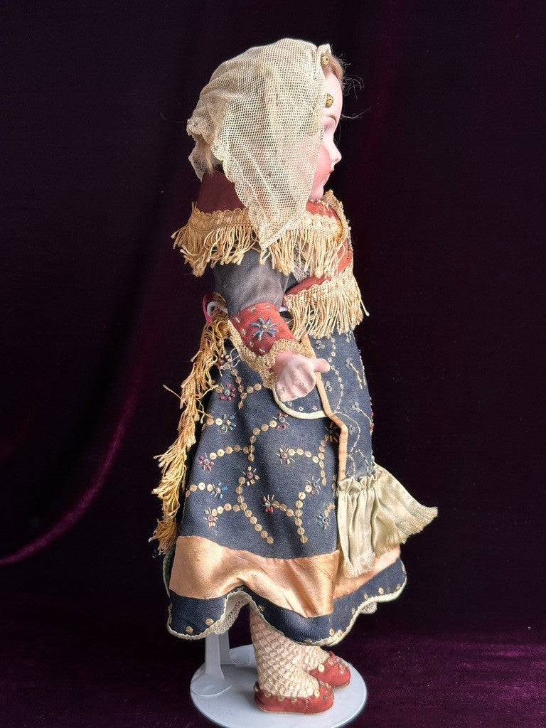 Unidentified Antique French/Italian (?) 16” Bisque Head Doll