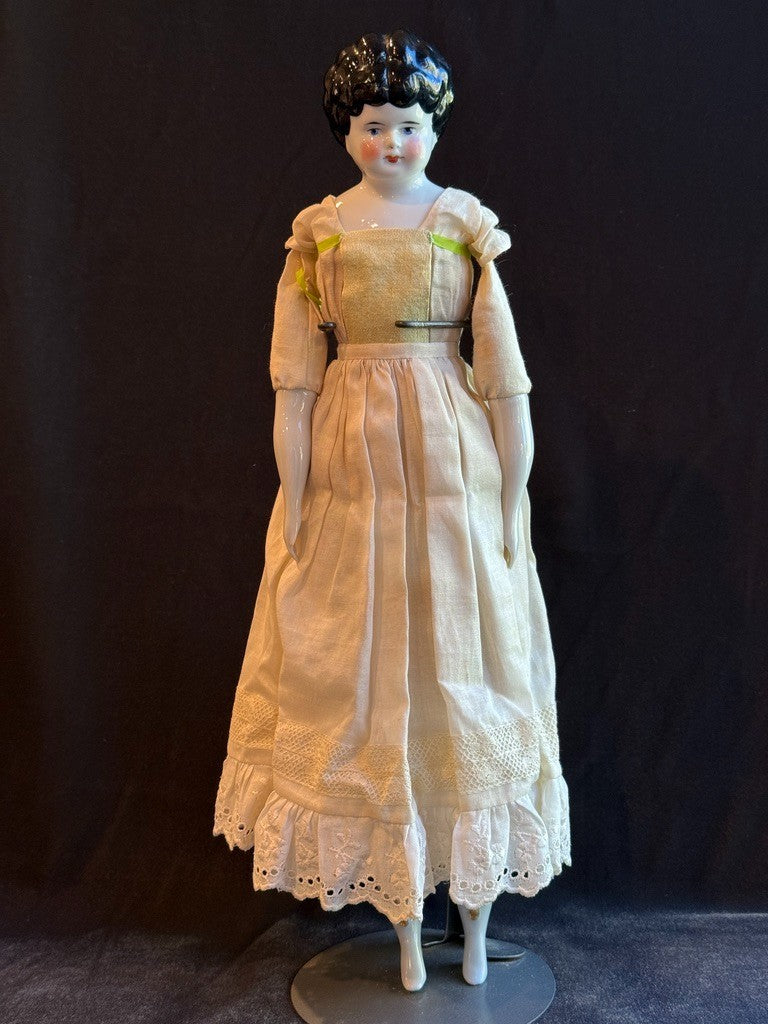 Antique German Hertwig 16” Lowbrow China Head Fashion Doll