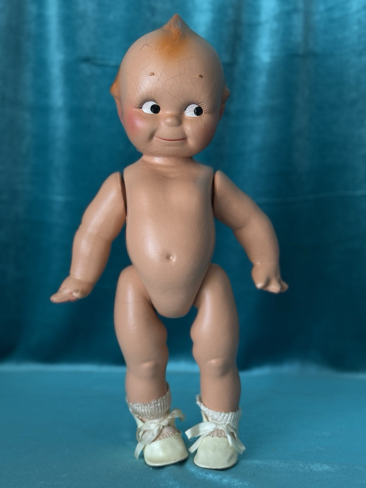 Antique 1930's Rose O'Neill Composition Cameo Kewpie Doll Original Outfit Tag