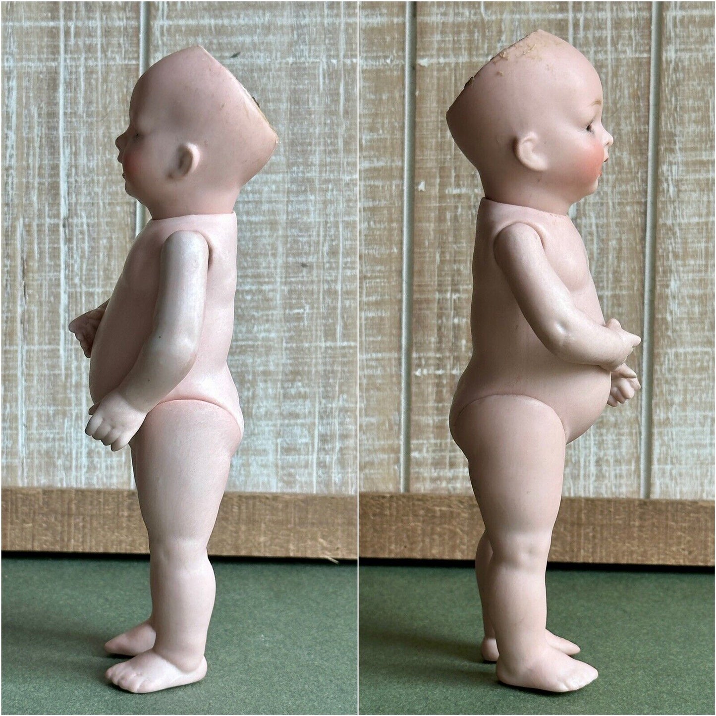 Rare Antique German All Bisque 6.75" Kestner 178 Miniature Toddler Doll + Extras