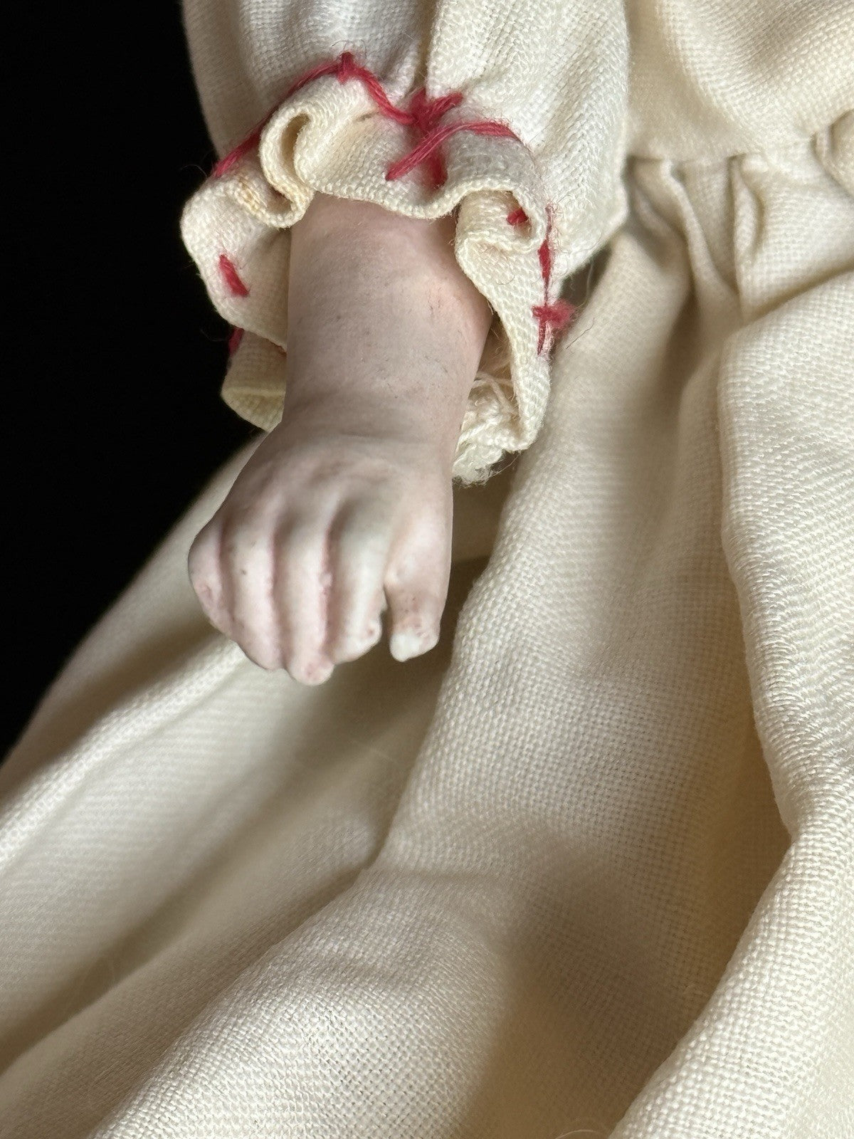 Antique German 10.5” Parian Bisque Head China Doll
