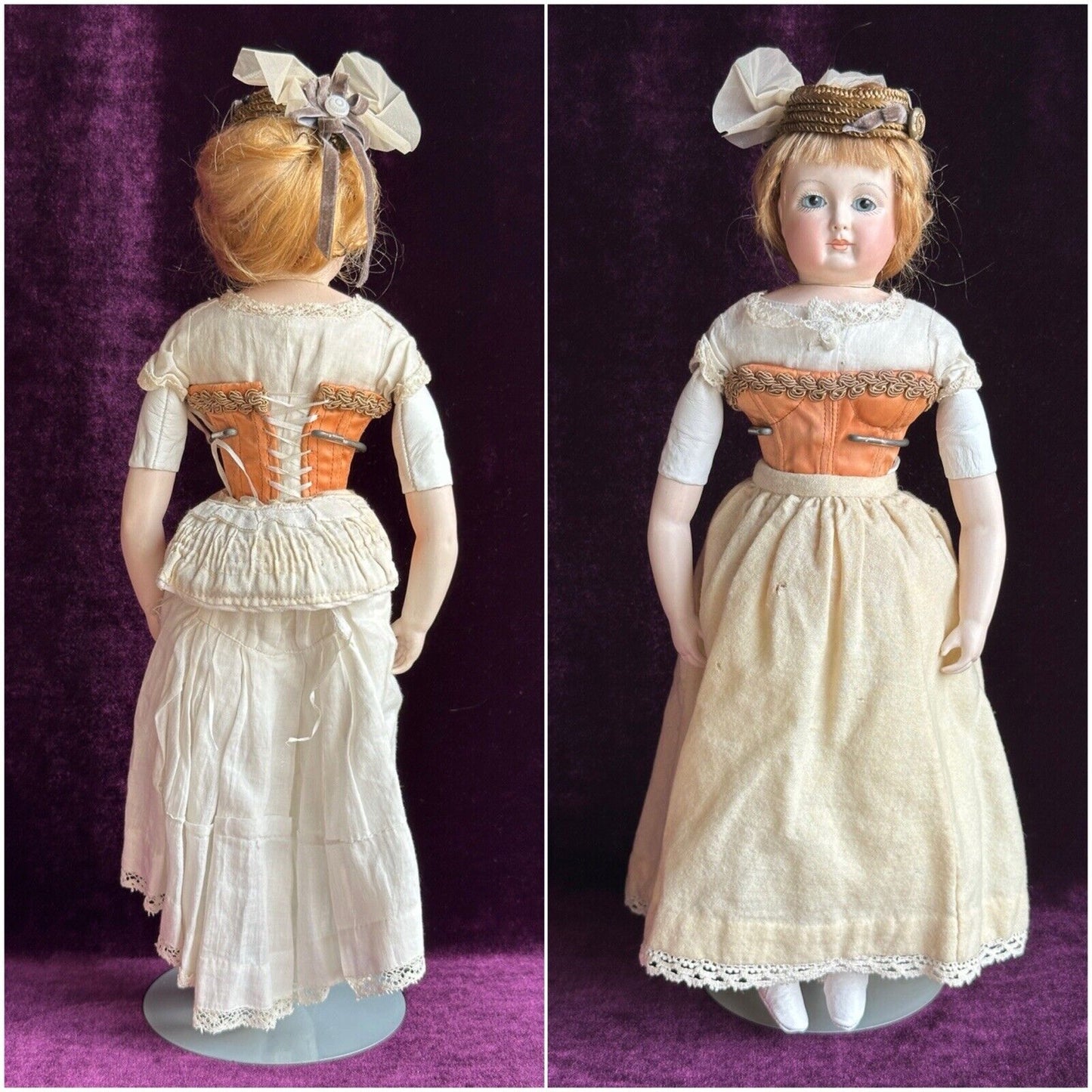 Vintage 15” Reproduction of Antique French Huret Fashion Doll with Glass Eyes