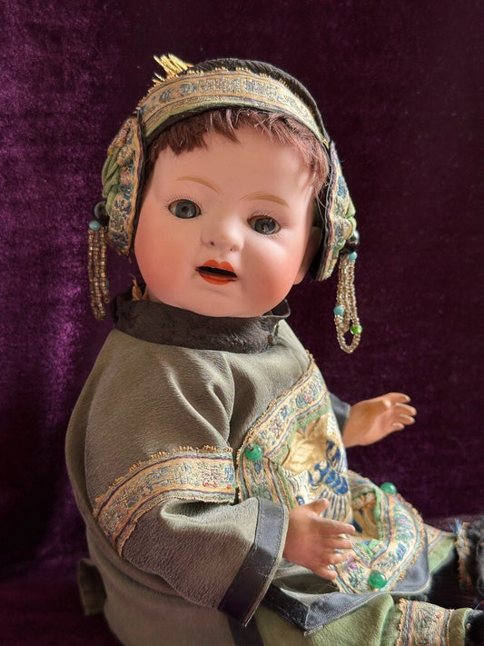 Antique Japanese 12.5” Morimura Brothers Asian Baby Doll with Original Outfit