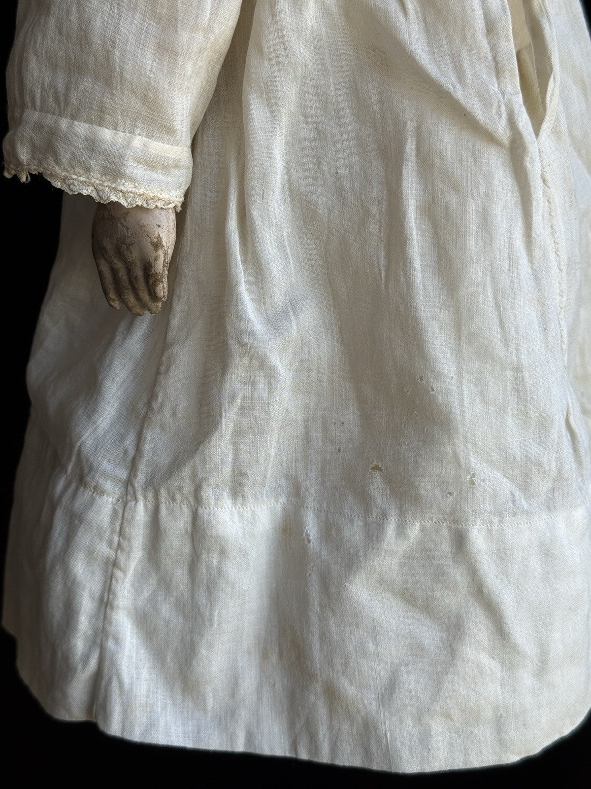 Antique American Martha Chase 15.5” Oil Painted Cloth Baby Doll