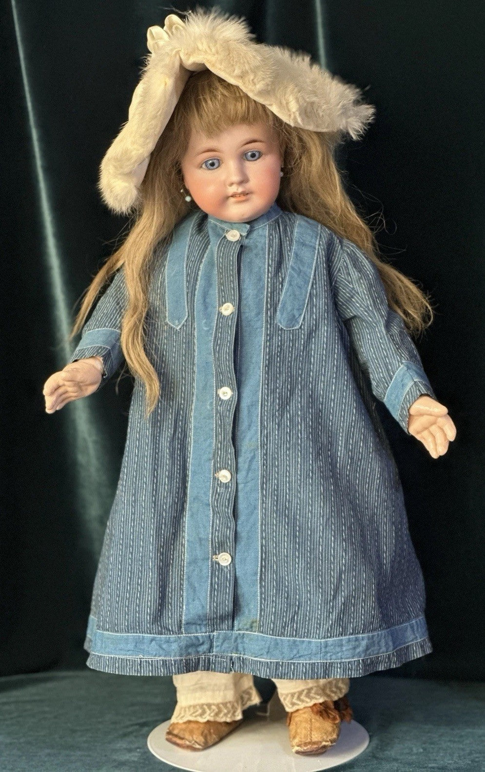 Antique German 23” Gebruder Kuhnlenz 44.31 DEP Bisque Head Doll