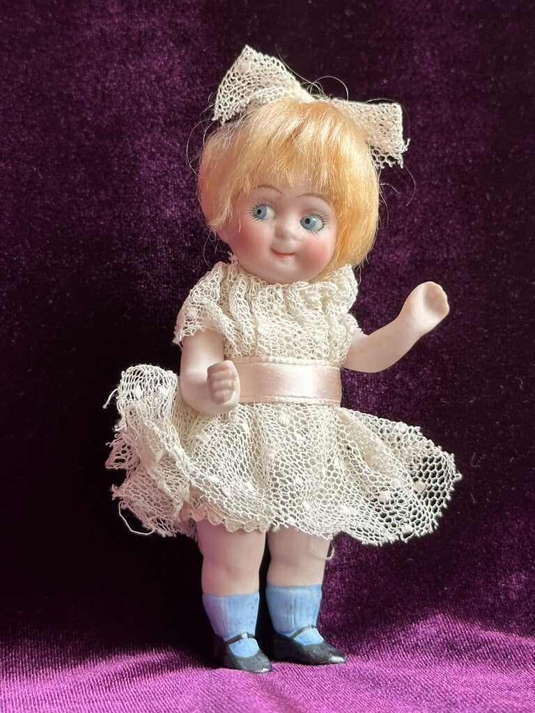 Antique German 4.5” Kestner 292 All Bisque Googly Eyes Doll