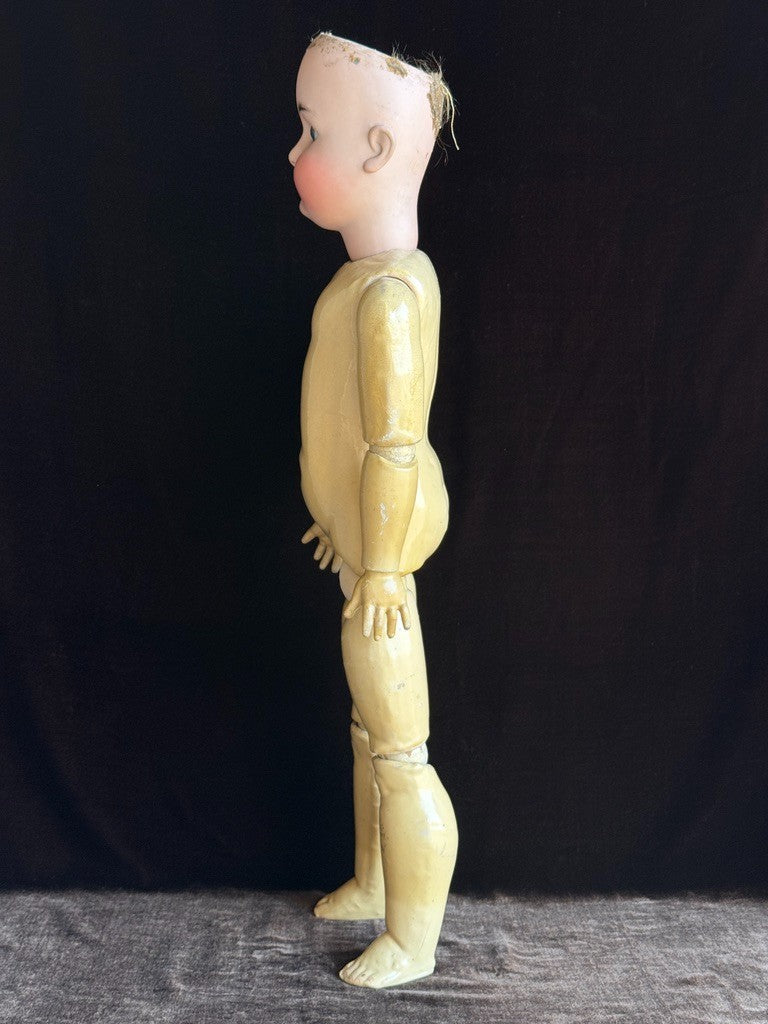 Antique German 25” Queen Louise Bisque Head Composition Body Doll