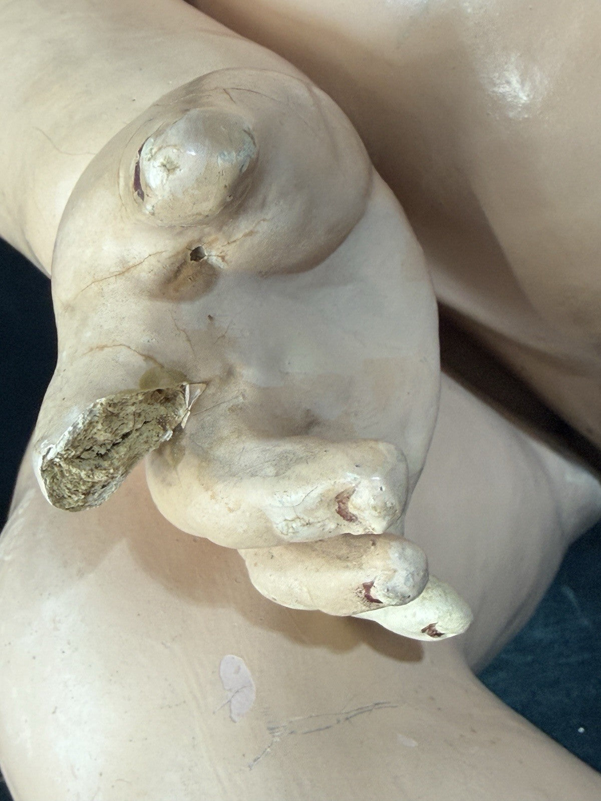 Huge 28” Antique German Franz Schmidt Mold 1295 Baby Boy Doll Porcelain Head