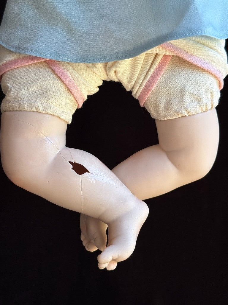 Italian Artist Beatrice Perini Porcelain Baby Doll Fiore with Tag LE 20 Damaged