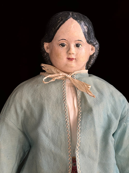 Antique American 26” Greiner Papier Mache Exposed Ears Doll