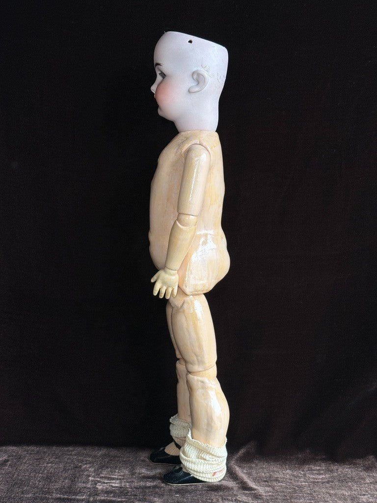 Antique German 22” Goebel B3 Bisque Head Composition Body Doll