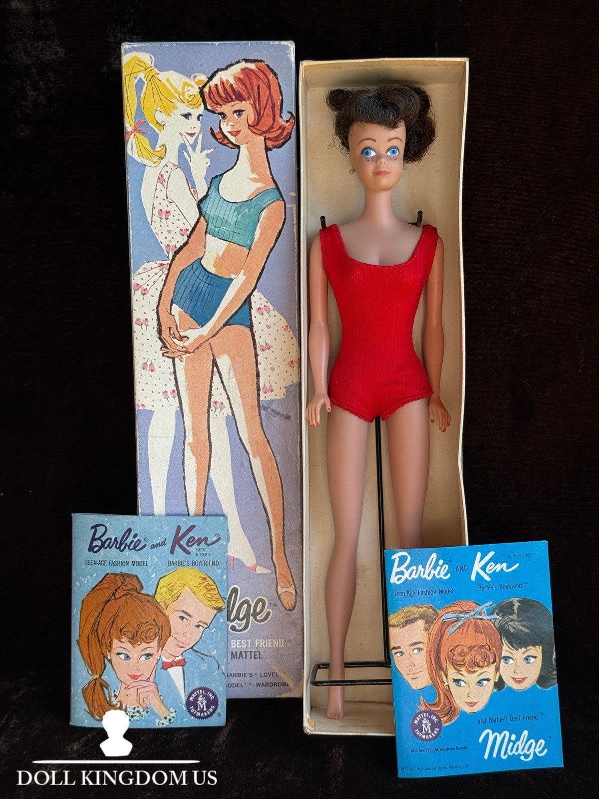 Early Mattel Vintage Midge 860 Brunette Barbie’s Best Friend Doll In Box