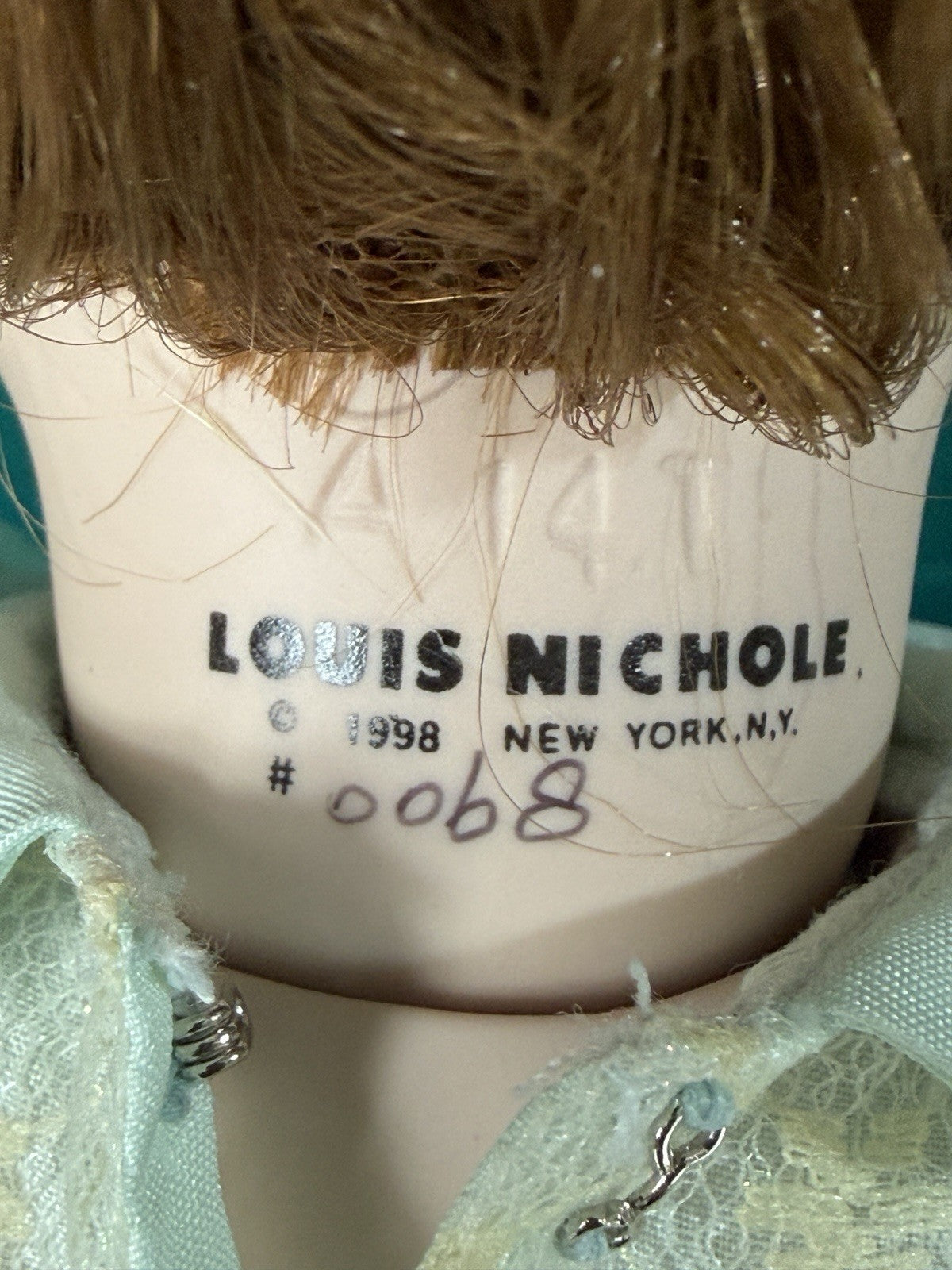 MIB Reproduction of Antique French A.14.T. Porcelain 18” Doll By Louis Nichole