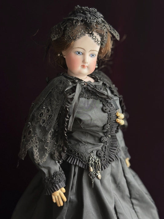 Antique French 18” Francis Gaultier Bisque Head Fashion Bebe Doll with Extras