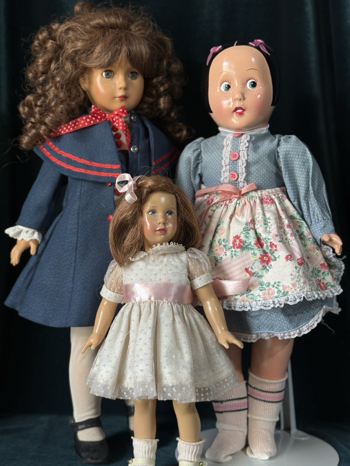 Lot Of 3 Replicas Of Vintage Dolls by Effanbee and Horsman
