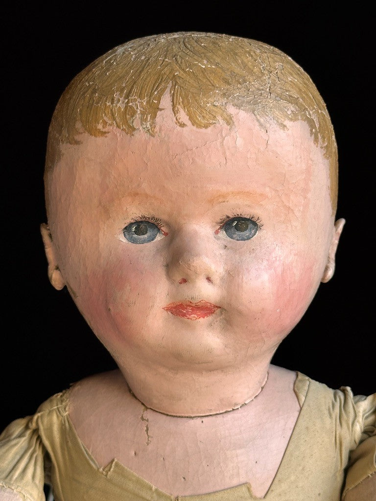 Large Antique American Martha Chase 25" Oil Painted Cloth Baby Doll