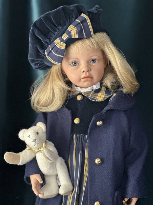 Collectible Artist 18” Porcelain Doll LE 30 With Teddy Bear