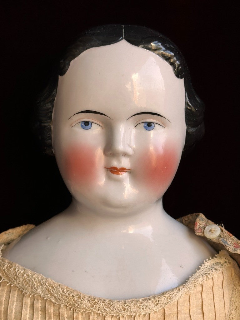 Large Antique German 26.5” Kestner Flat Top China Shoulder Head Doll