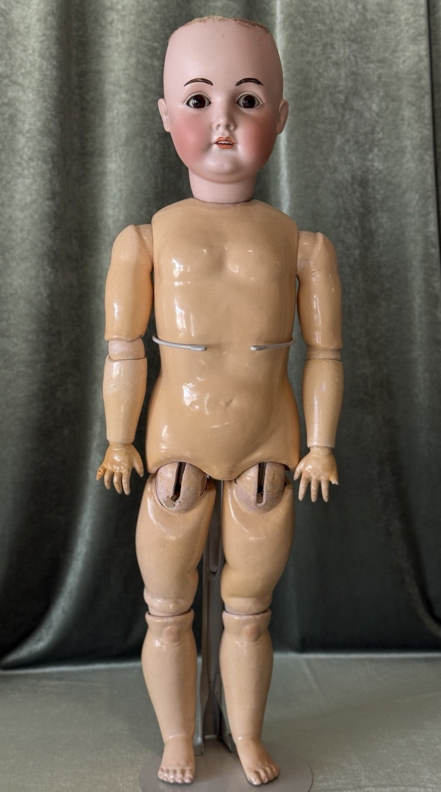Large 32” Antique German Queen Louise Doll Bisque Head Composition Body