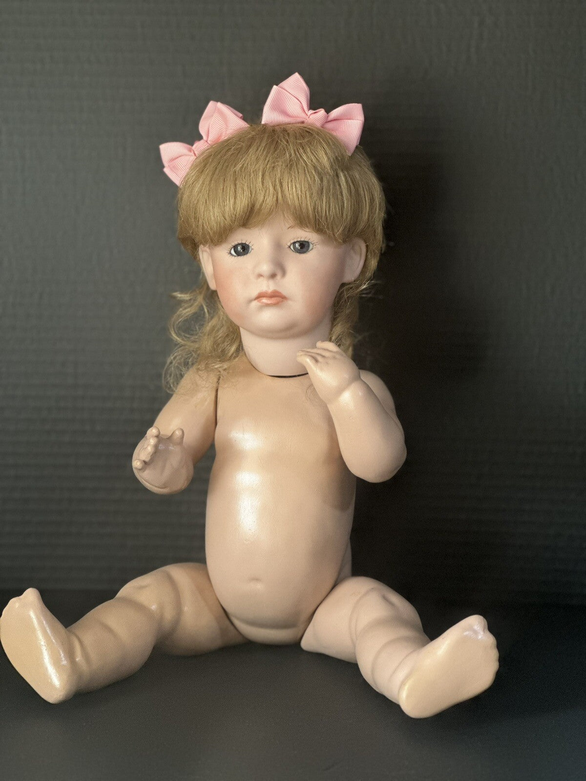 Artist Reproduction of Gebruder Heubach 7246 Pouty Face Character 19” Doll