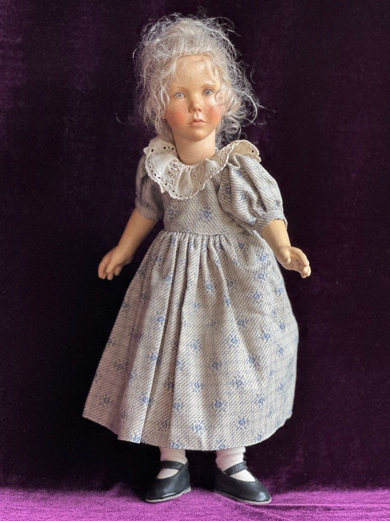OOAK 1987 Collectible 17" Jointed Wooden Doll by German Artist Regina Sandreuter