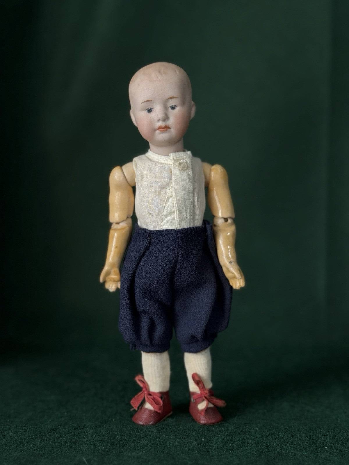 Antique German 8.5” Gebruder Heubach Bisque Head Character Boy Doll