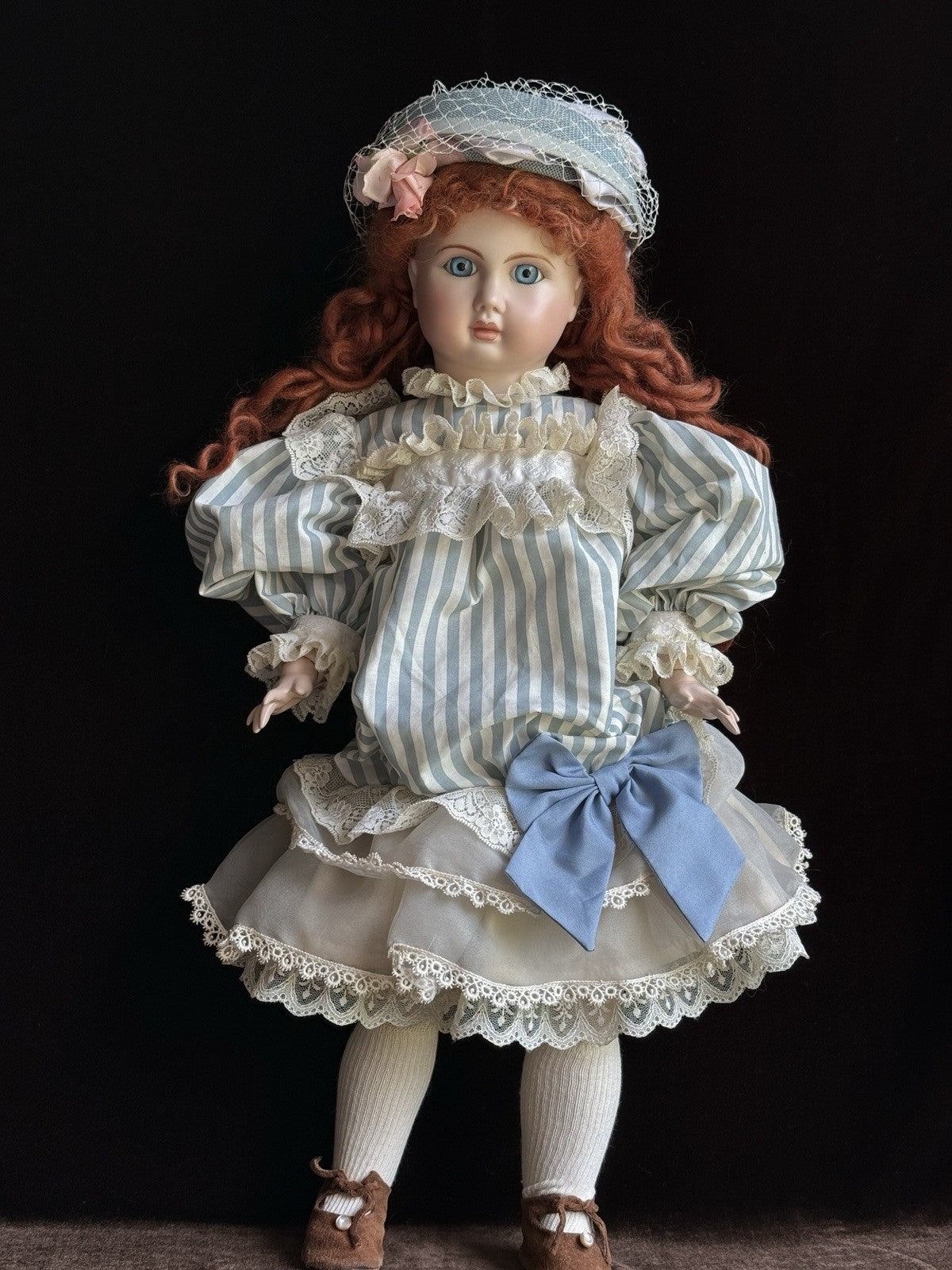 Porcelain Comp 23” Reproduction of Antique French Steiner Figure A Bebe Doll