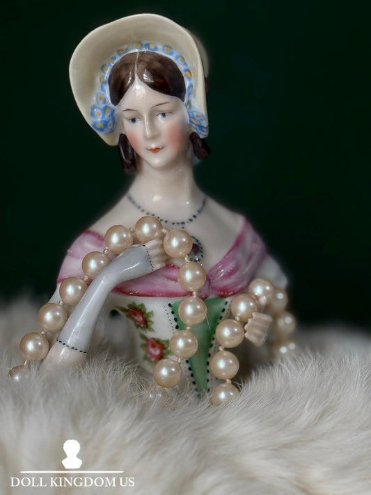 Porcelain German Goebel 4 3/4” Half Doll Figurine Arms Away