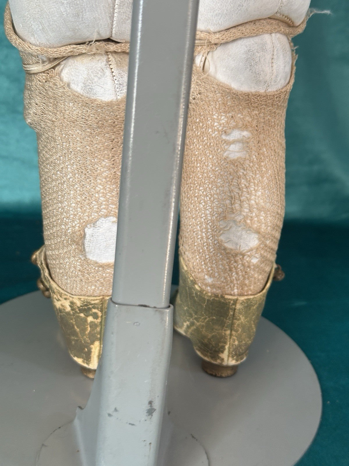 Antique JDK Kestner Mold Dep 154.13 25” Doll Bisque Head Leather Body Sticker