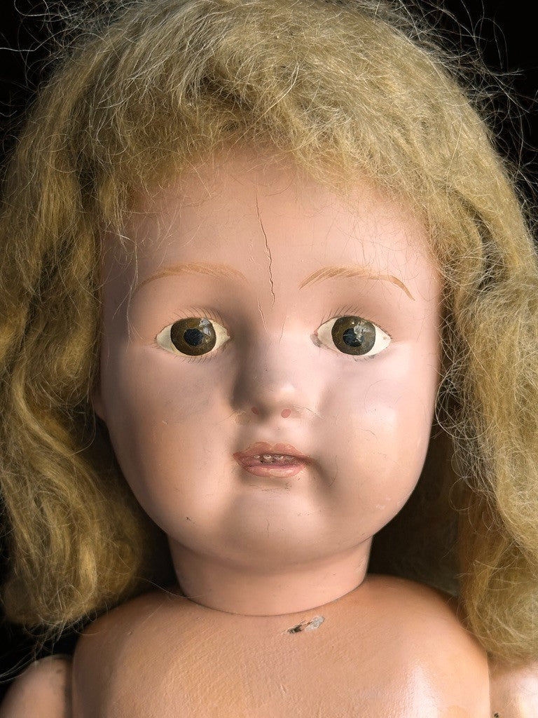 Large Antique American 22.5” Schoenhut Wooden Jointed Miss Dolly Doll