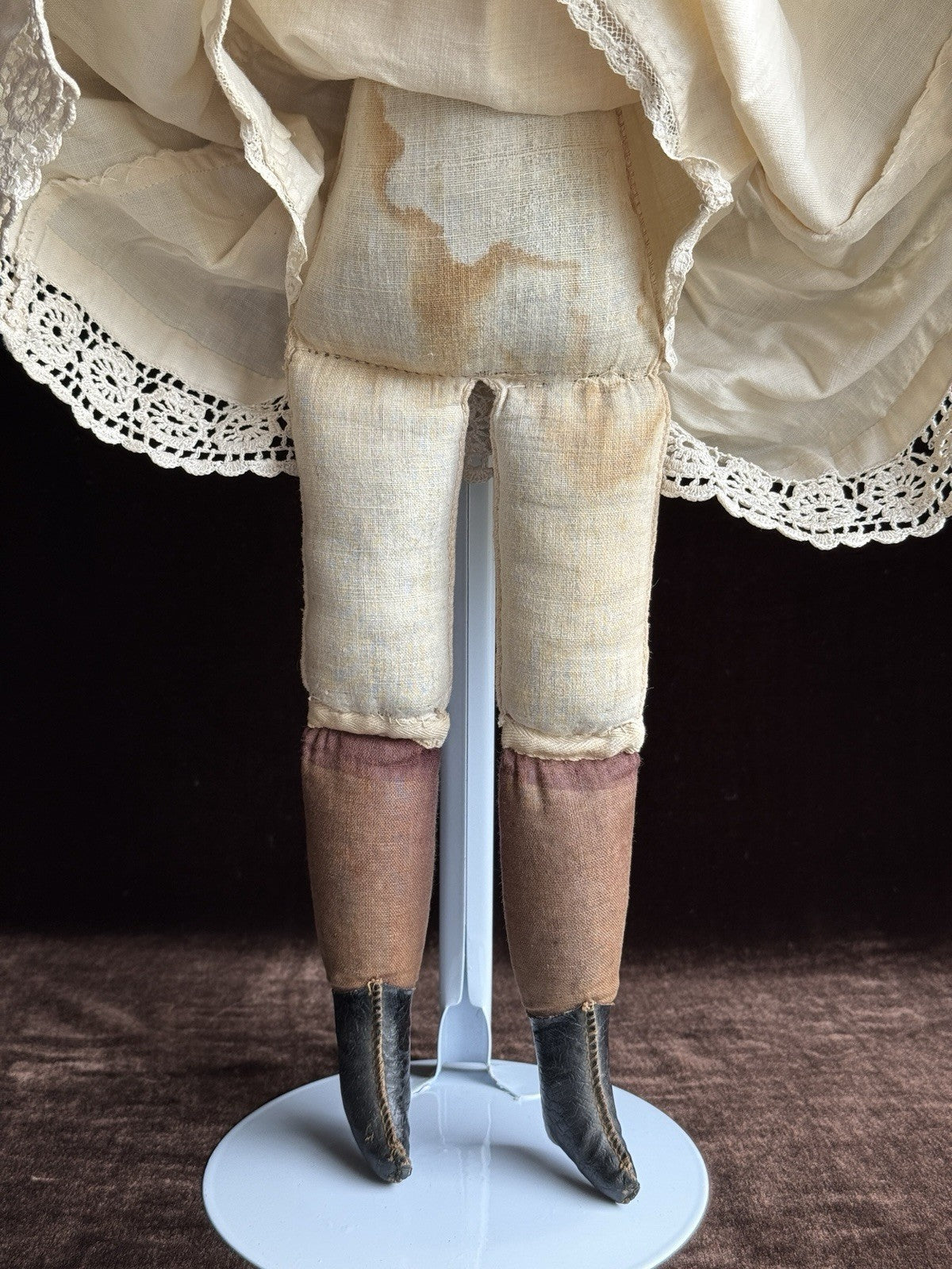 Antique German 20.5” Papier Mache Shoulder Head Cloth Body Doll