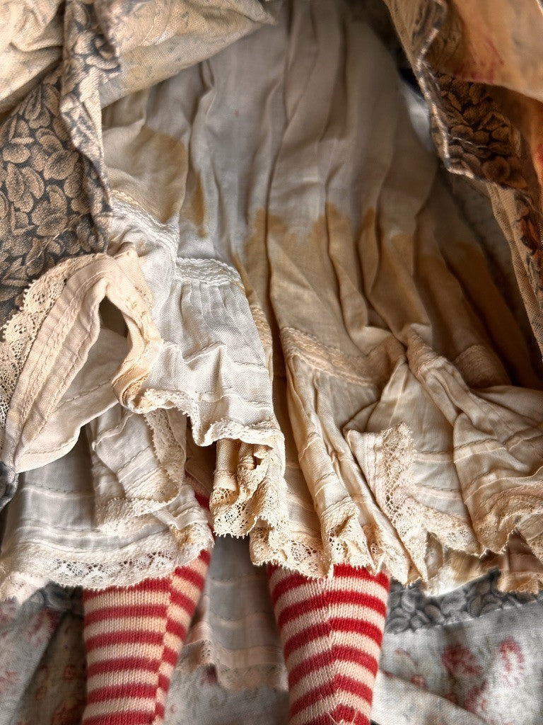 Antique German 18.5” Flat Top Highbrow China Shoulder Head Doll